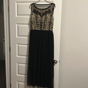 Black and gold evening gown